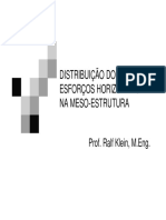 Distribuição dos esforços horizontais nos pilares