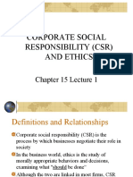 Corporate Social Responsibility (CSR) and Ethics: Chapter 15 Lecture 1