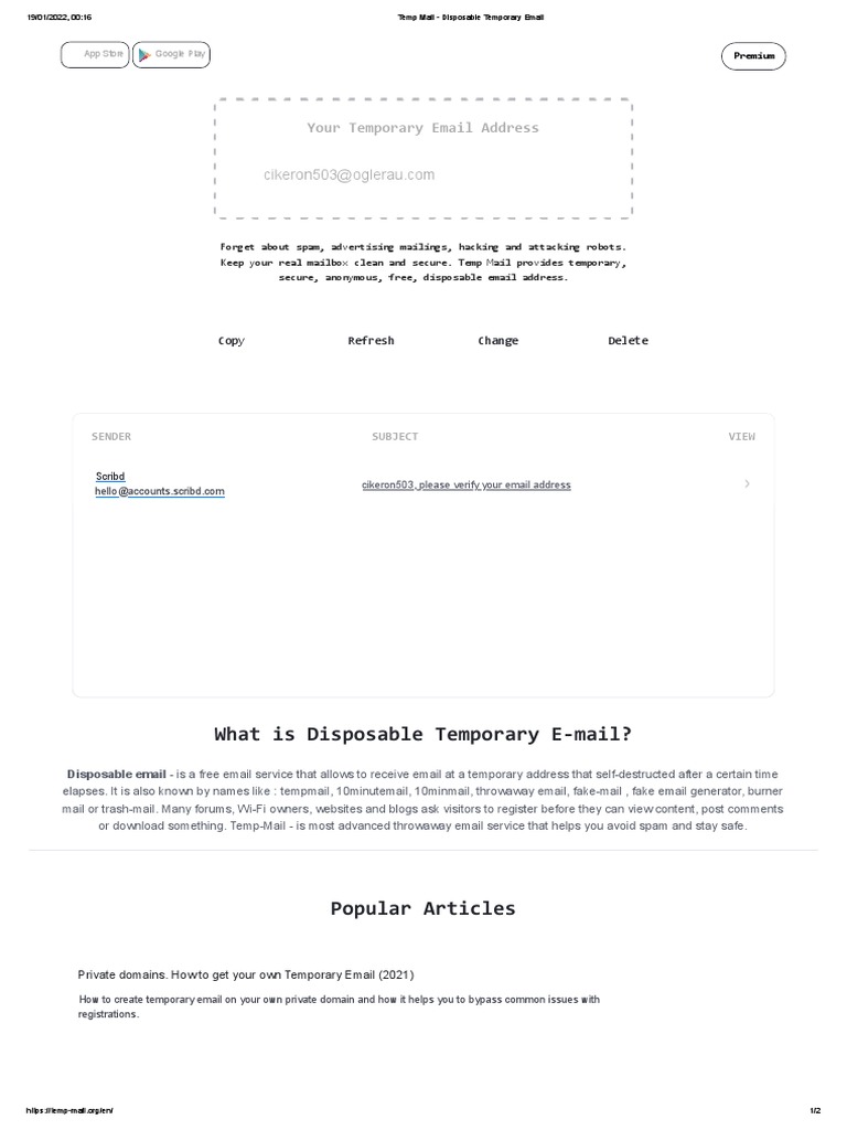 Disposable Email for Social Media Use | PDF | Spamming | Android ...