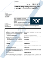 NBR 12217 - Projetos de Reservatório de Distribuicao de Água para Abastecimento Publico