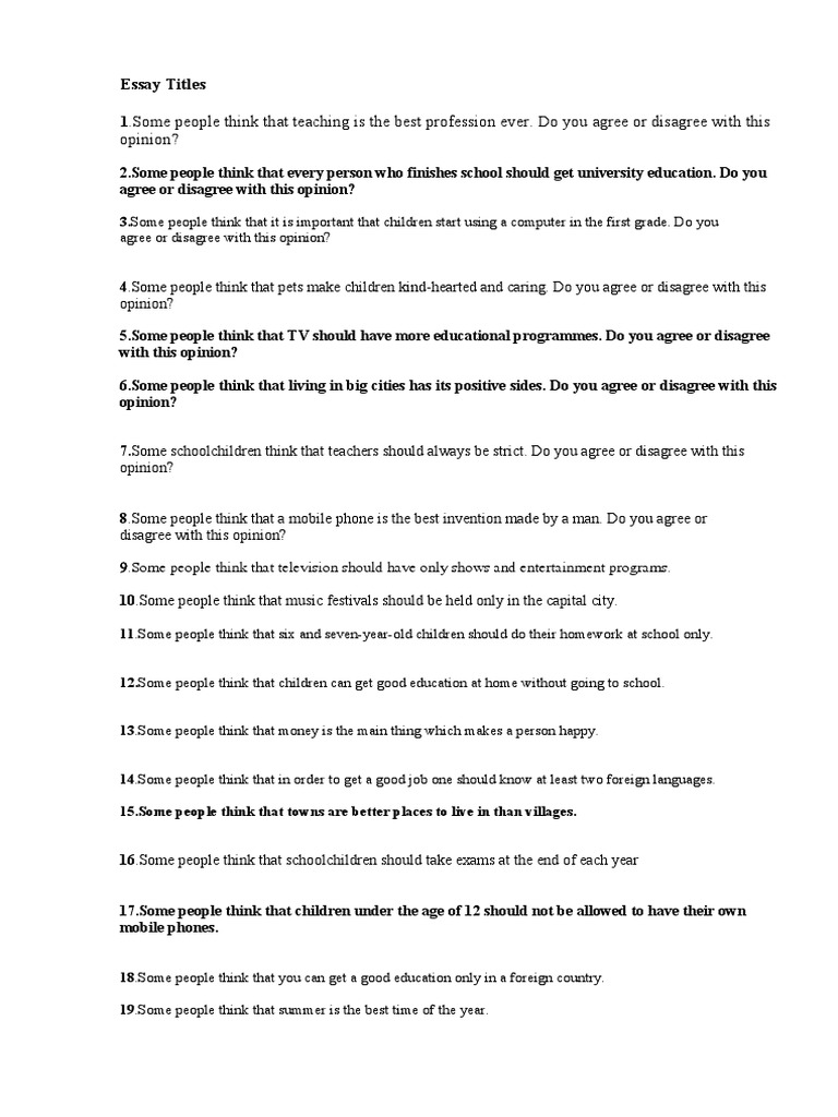 Engaging Essay Title Examples | PDF | Teachers