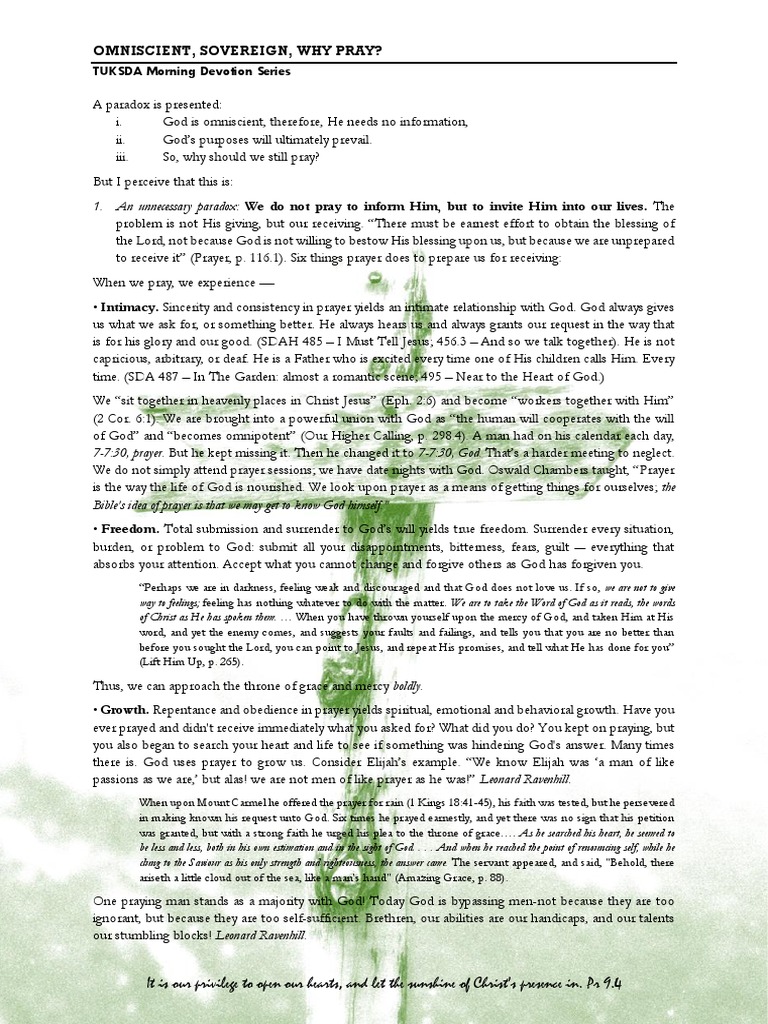 The Power and Purpose of Prayer | PDF | Prayer | Jesus