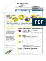 T2-Wk 1 - Sci TASK SHEET - Electricity