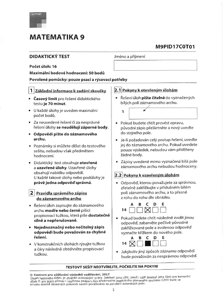 Test C. 3 Reseni | PDF