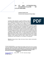 Sarraounia Et Ses Intertextes: Identité, Intertextualité Et Émergence Littéraire1 .