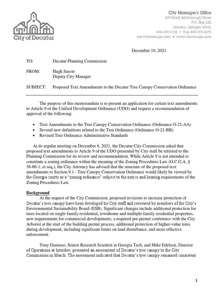 Decatur Tree Ordinance PDF Stormwater Green Infrastructure