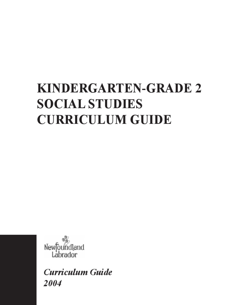 Kindergarten To Grade 2 Social Studies Curriculum Guide PDF