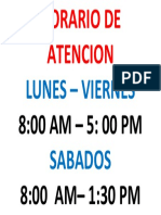 Horario de Atencion