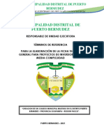 TDR, Elaboracion Ficha Tecnica Del Coliseo Municipal.