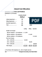 Service Department Cost Allocation: Solutions To Exercises and Problems