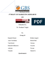 3 Draft of Marketing Research ON: Submitted To, Dr. Prashant Yatgiri