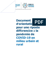 Document D'orientation Pour Une Riposte Différenciée À La Pandémie de COVID-19 en Milieu Urbain Et Rural