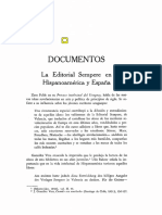 Perez de La Dehesa, R. - 'Documentos. La Editorial Sempere en Hispanoamerica y España'