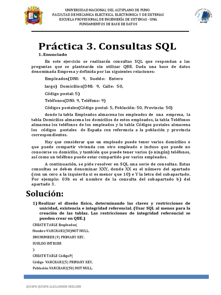 Consultas SQL para Base de Datos Empresa | PDF | SQL | Bases de datos