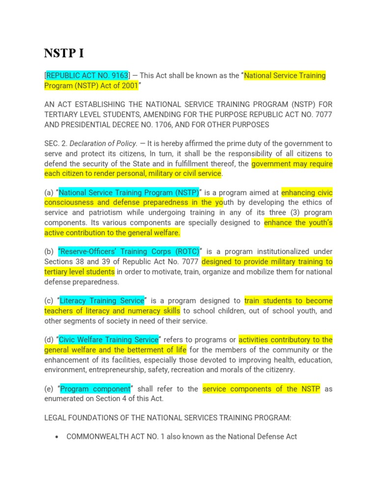 NSTP I | PDF | Politics | Social Science