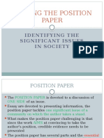 Writing The Position Paper: Identifying The Significant Issues in Society