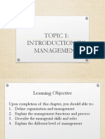 TOPIC 1-INTRODUCTION TO MANAGEMENT