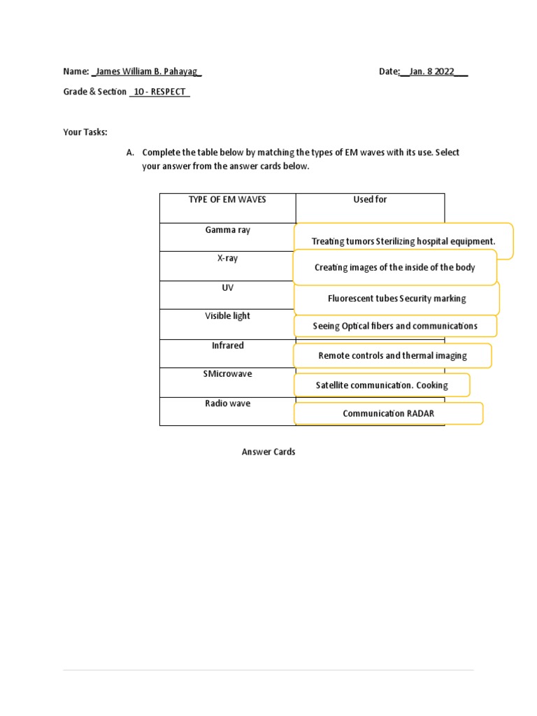 Applications of EM Waves in Daily Life | PDF | Electromagnetic ...