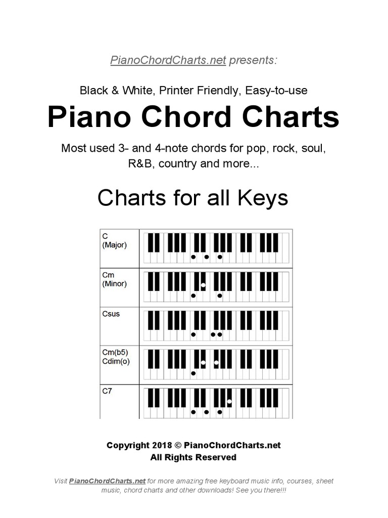 Piano Chord Charts Ebook | PDF | Elements Of Music | Harmony, image size:768x1024