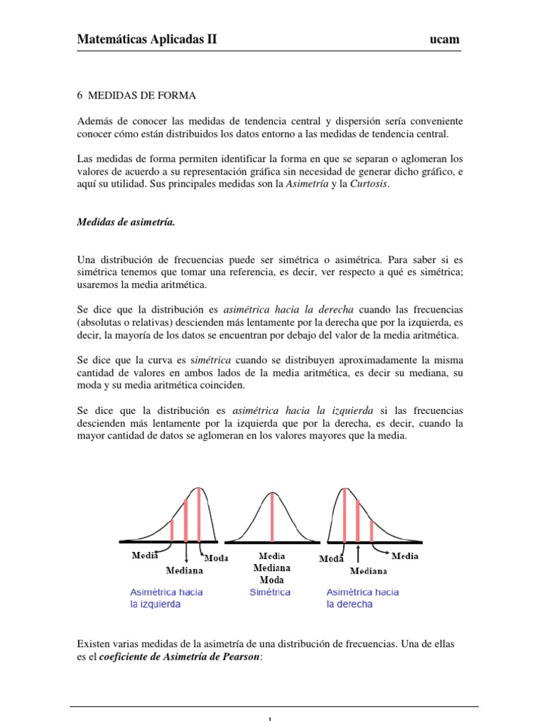 6 Medidas de Forma | PDF | Oblicuidad | Análisis matemático