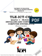 Tle-Ict-Css: Quarter 1 - Module 5: Installing and Configuring Computer System (Iccs)