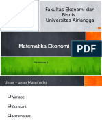Matematika Ekonomi 1: Fakultas Ekonomi Dan Bisnis Universitas Airlangga