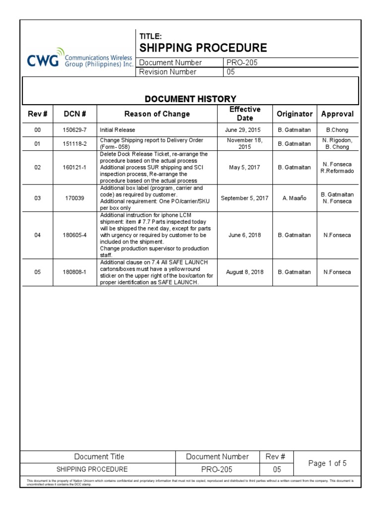 Shipping Guide for Staff | PDF | Receipt | Packaging And Labeling
