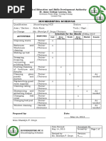 Housekeeping Schedule: Technical Education and Skills Development Authority St. Anne College Lucena, Inc