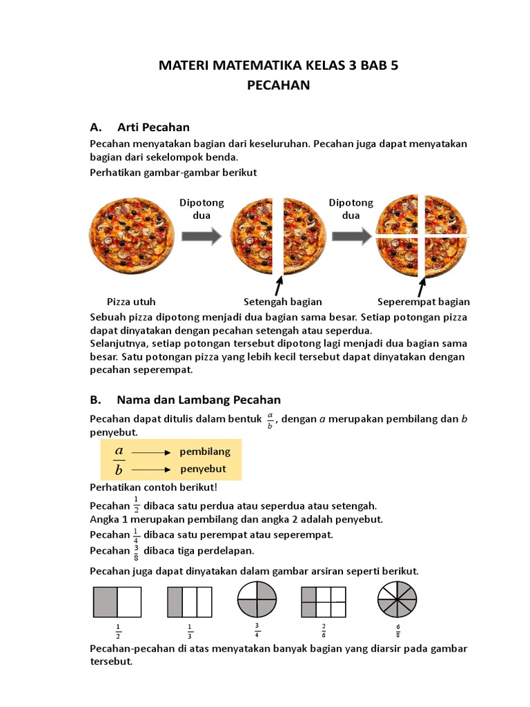 Materi Pecahan Kelas 3 SD | PDF | Kajian Bahasa Asing | Metode & Bahan Ajar