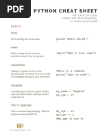 Python Cheat Sheet: Print Print ("Hello World") Input Input ("What's Your Name")