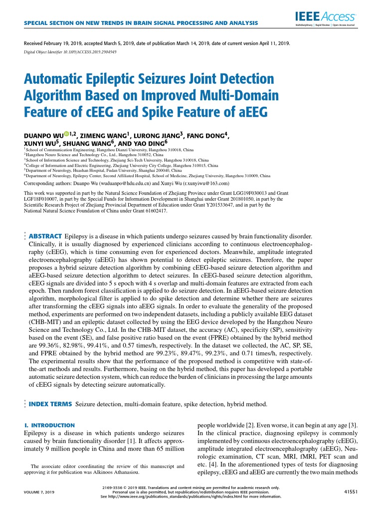 Automatic Epileptic Seizures Joint Detection Algorithm Based On ...