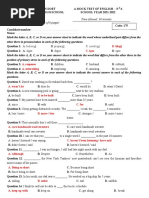 (This Paper Consists of 6 Pages) Time Allowed: 60 Minutes: A. Believed B. Prepared C. Involved