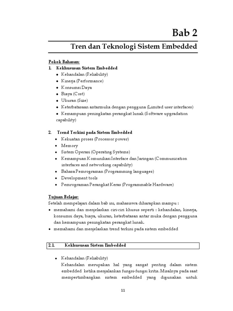 Tren dan Ciri Sistem Embedded | PDF | Seni | Komputer