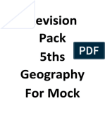 Geography Revision Pack For Mocks 2022
