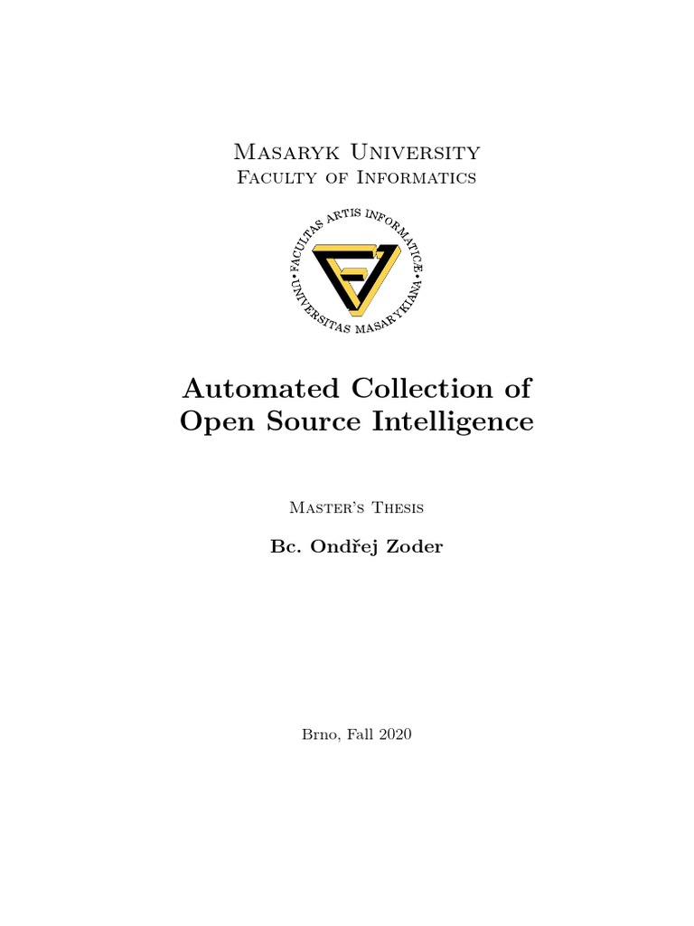 Automated Collection of Open Source Intelligence | PDF | Security ...
