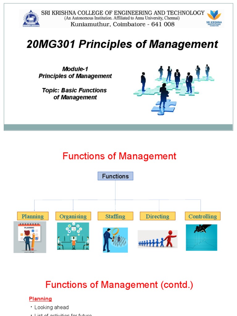 Functions of Management Overview | PDF | Planning | Human Resources