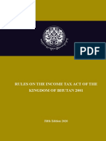 Rules (Amendment) On The Income Tax Act of The Kingdom of Bhutan 2001 - Fifth Edition
