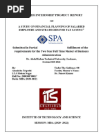 A STUDY ON FINANCIAL PLANNING OF SALARIED EMPLOYEE AND STRATEGIES FOR TAX SAVING Spa