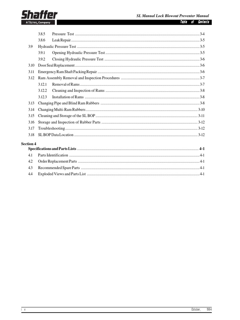 SL Manual Lock 13 58 SHAFFER RAM BOP Page-6-10 | PDF | Equipment ...
