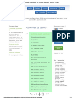 Cours de Mathématique - Les Polynômes de Degré Un, Deux, Trois Et Quatre