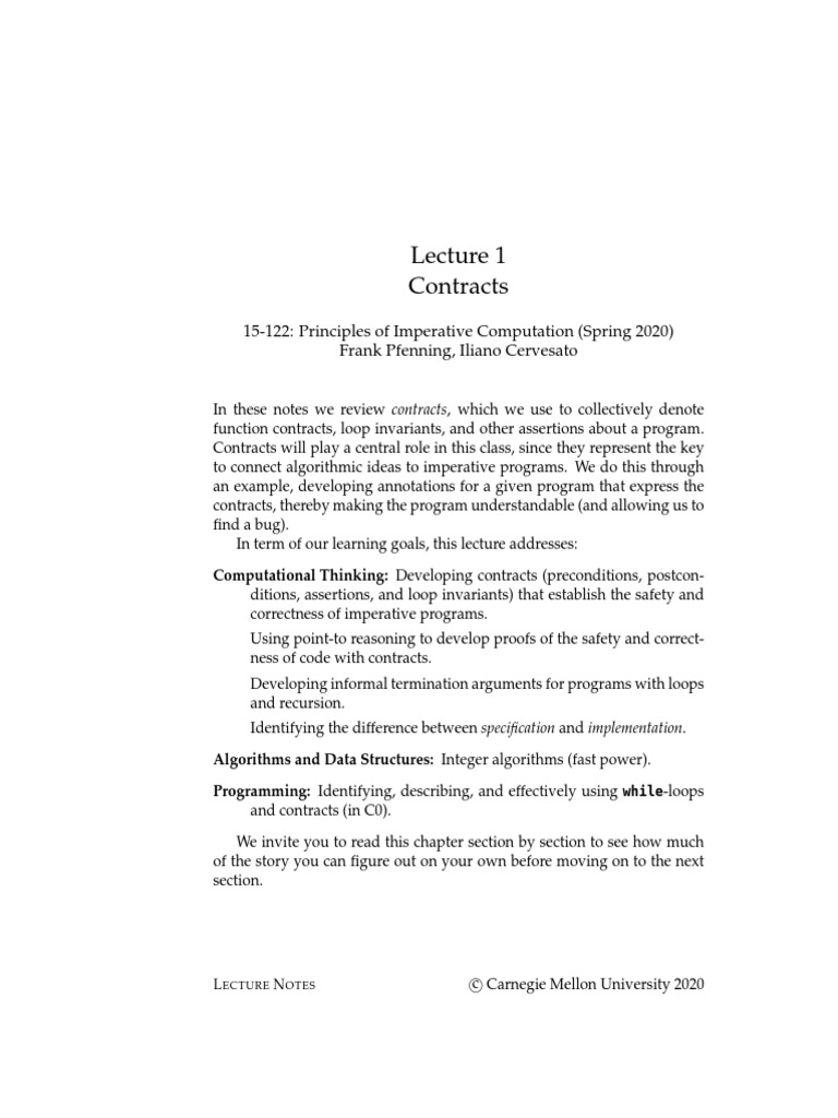 Understanding Contracts in Programming | PDF | Control Flow | Reason