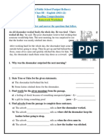 Homework Worksheet - Reading Comprehension (1)