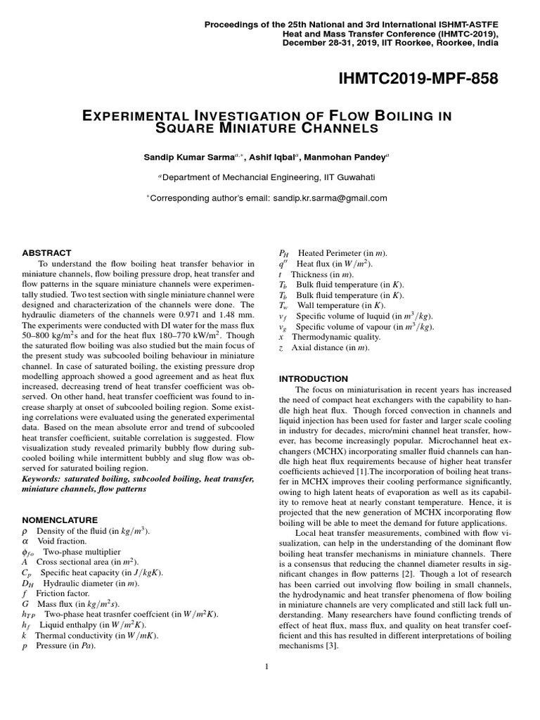 Flow Boiling in Miniature Channels | PDF | Heat Transfer | Heat