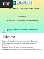 Conditional Statements & Branching: Ce143: Computer Concepts & Programming