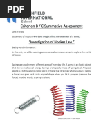 ANS KEY - G9 Criteria B and C Assessment