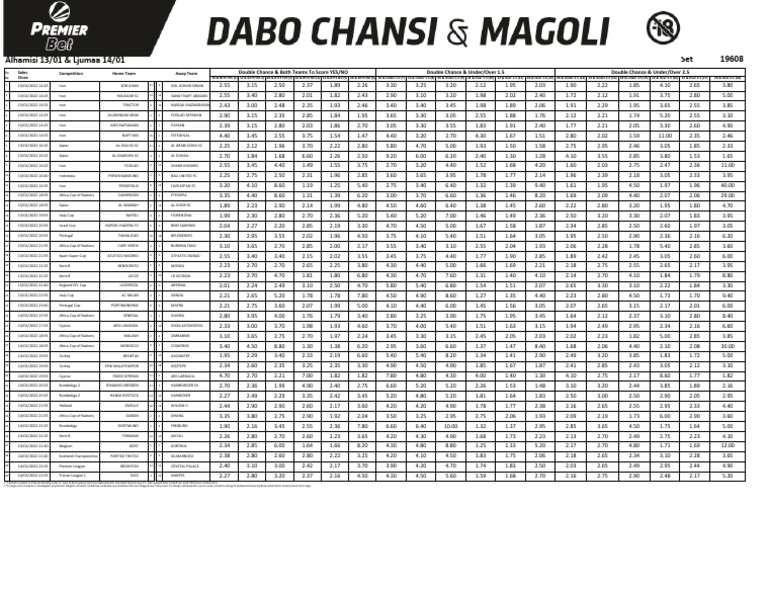 Premier bet fixture discount