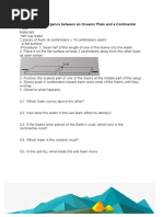 Activity 1: Convergence Between An Oceanic Plate and A Continental Plate