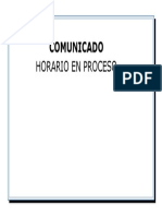 Comunicado: Horario en Proceso