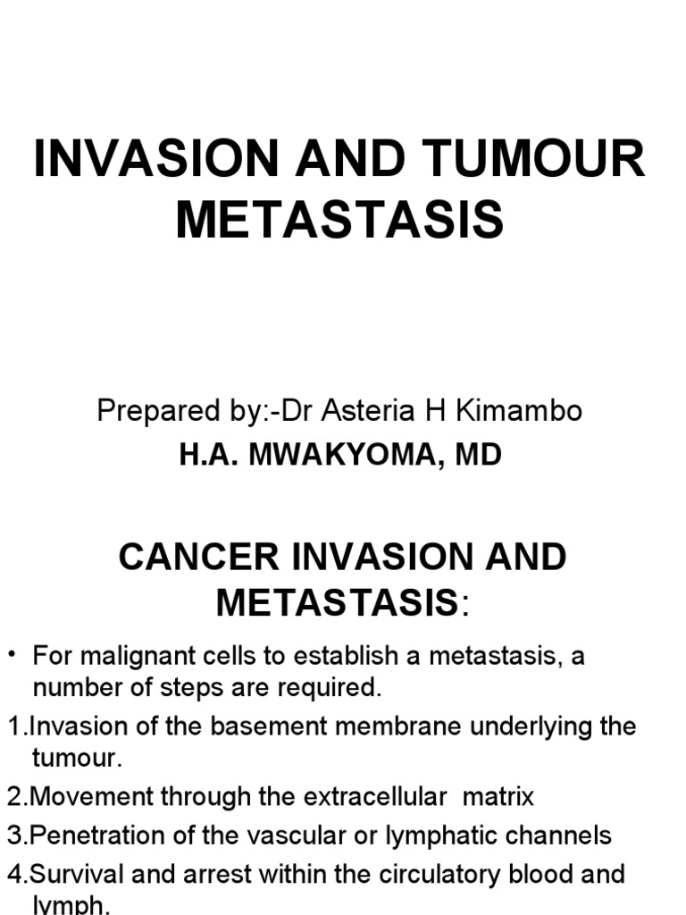 Tumor Invasion and Metastasis Overview | PDF | Metastasis ...