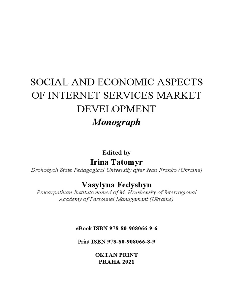 Social and Economic Aspects of Internet Services Market Development OKTAN  PRINT S.R.O | PDF | Educational Technology | Telecommunication
